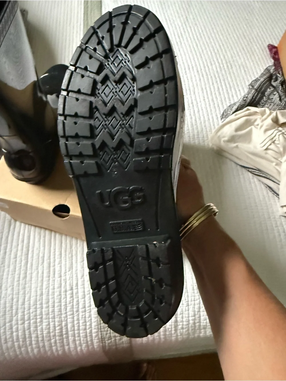 UGG Black Gloss Short Rain Boots